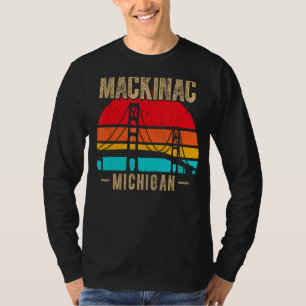 T-shirt Pont Mackinac Mackinaw Rétro Vintage Michigan So