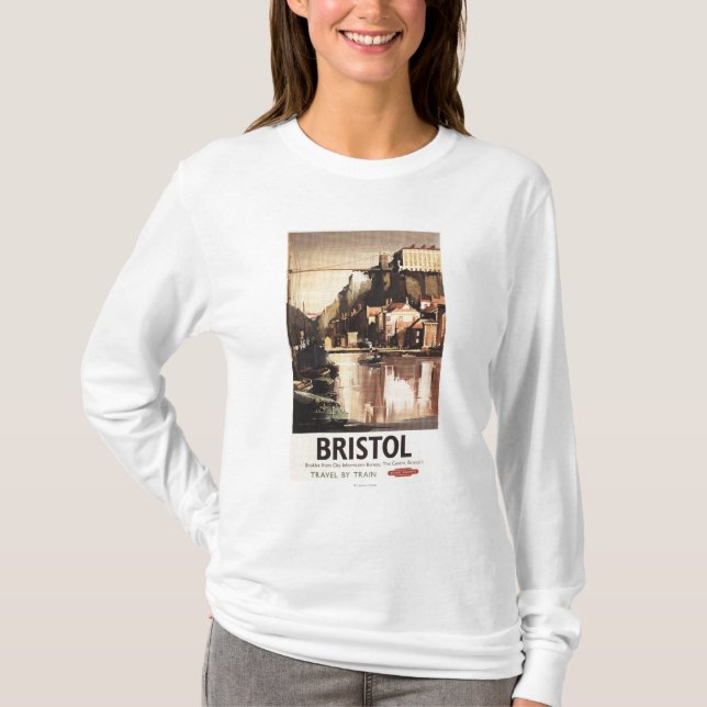 T-shirt Pont suspendu et bateaux de Clifton (Devant)
