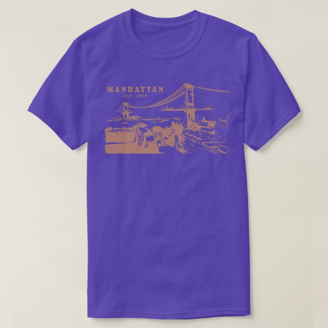 T-shirt Pont vintage de Manhattan (Design devant)