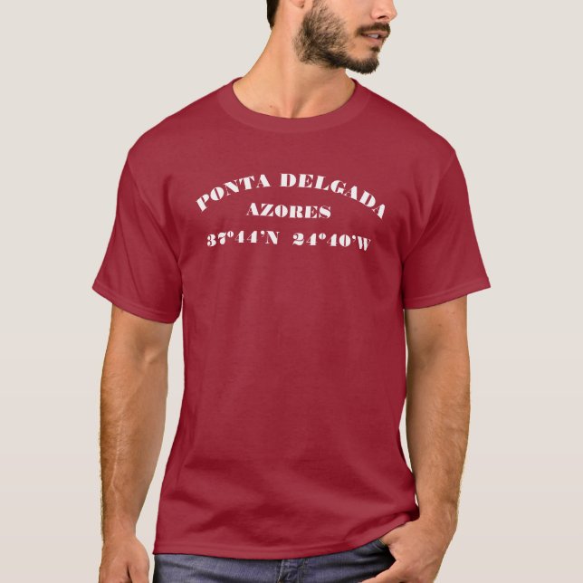 T-shirt Ponta Delgada Latitude et Longitude Chemise (Devant)