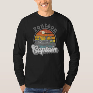 T-shirt Pontoon Capitaine Retro Funny Bateau Pères de Bate