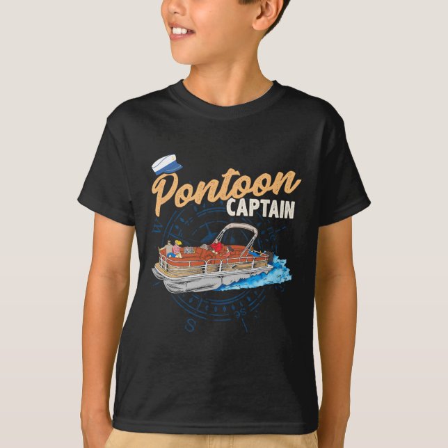 T-shirt Pontoon Captain Tee Shirt Funny Pontoon Boating  (Devant)
