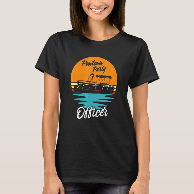 T-shirt Pontoon Party Pontoon Party Retro Sunset B (Devant)