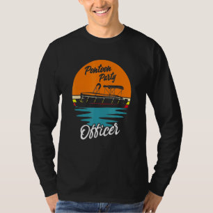 T-shirt Pontoon Party Pontoon Party Retro Sunset B