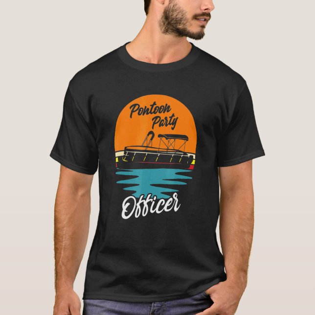 T-shirt Pontoon Party Pontoon Party Retro Sunset B (Devant)