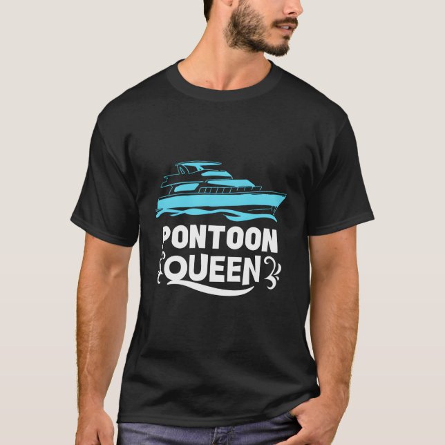 T-shirt Pontoon Queen Boat Tee Drôle Costume nautique Pont (Devant)