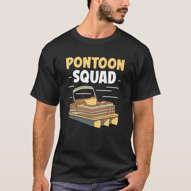 T-shirt Pontoon Squad Crew Boating Captain (Devant)