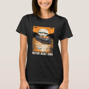 T-shirt Pontooning Capitaine Motorboat King Funny Boat Par