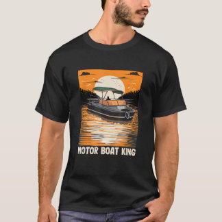 T-shirt Pontooning Capitaine Motorboat King Funny Boat Par