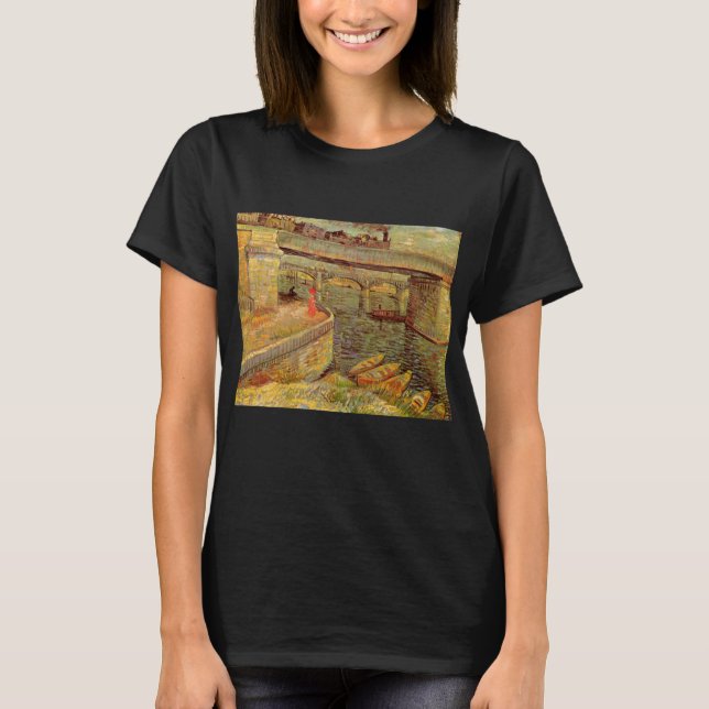T-shirt Ponts sur la Seine, Asnières par Vincent van Gogh (Devant)