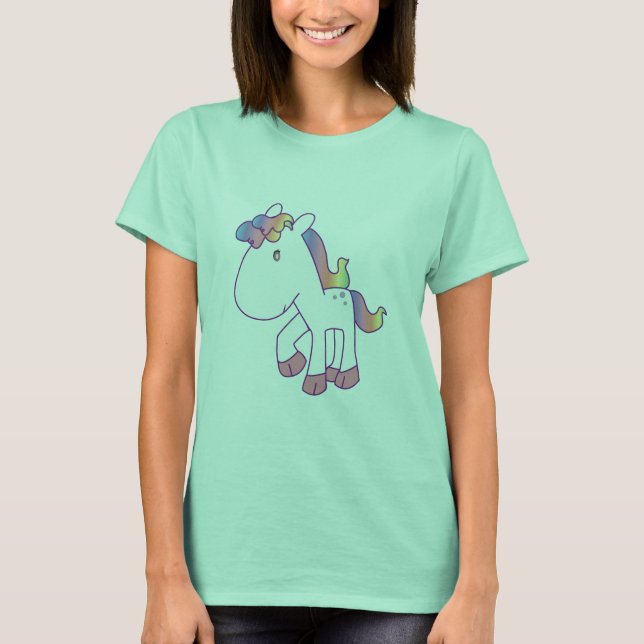 T-shirt Pony arc-en-ciel précieux (Devant)