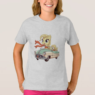 T-shirt Pony Cruising in a Vintage Convertible Car