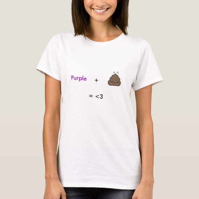 T-shirt Poo pourpre = amour (Devant)