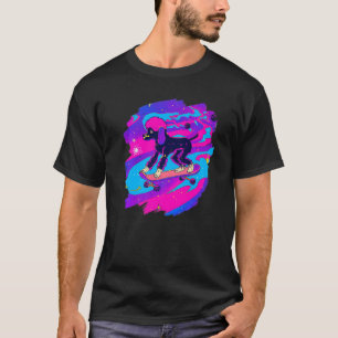 T-shirt Poodboard dans l'espace extra-atmosphérique Retro 