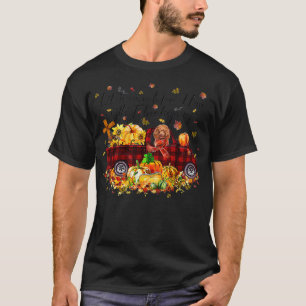 T-shirt Poodé Citrouille Camion Vintage Thanksgiving Funny
