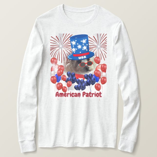 T-shirt poodé Patriot Américain (Design devant)
