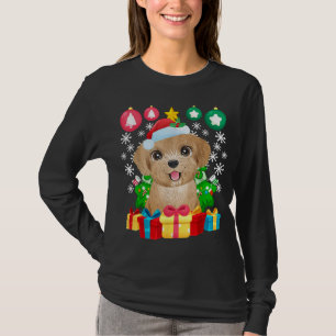T-shirt Poodle Arbre de Noël Ornements Xmas mignon chien a