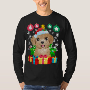 T-shirt Poodle Arbre de Noël Ornements Xmas mignon chien a