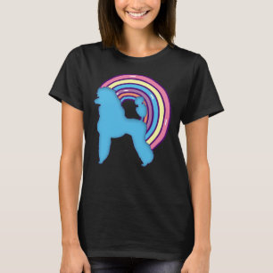 T-shirt Poodle arc-en-ciel coloré