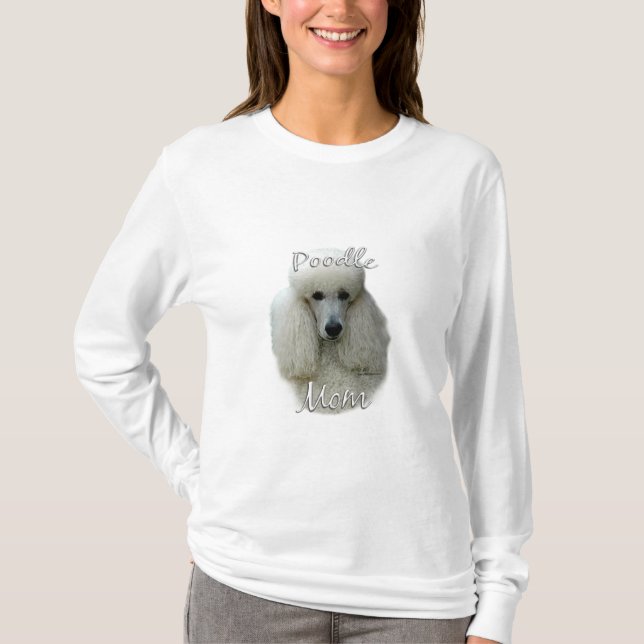 T-shirt Poodle (blanc) Maman 2 (Devant)