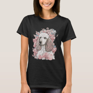 T-shirt Poodle Cerisier Fleur Chien race Japonaise Sakura