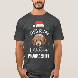 T-shirt Poodle Chien Arbre de Noël Santa Hat Décorations X
