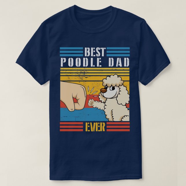 T-shirt Poodle Chien Et Papa Main À La Main Pour La Main M (Design devant)