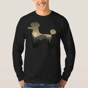 T-shirt Poodle Chien Forest Mountain Sunset