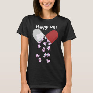 T-shirt Poodle Chien Happy Pill Poodle Maman Papa Don