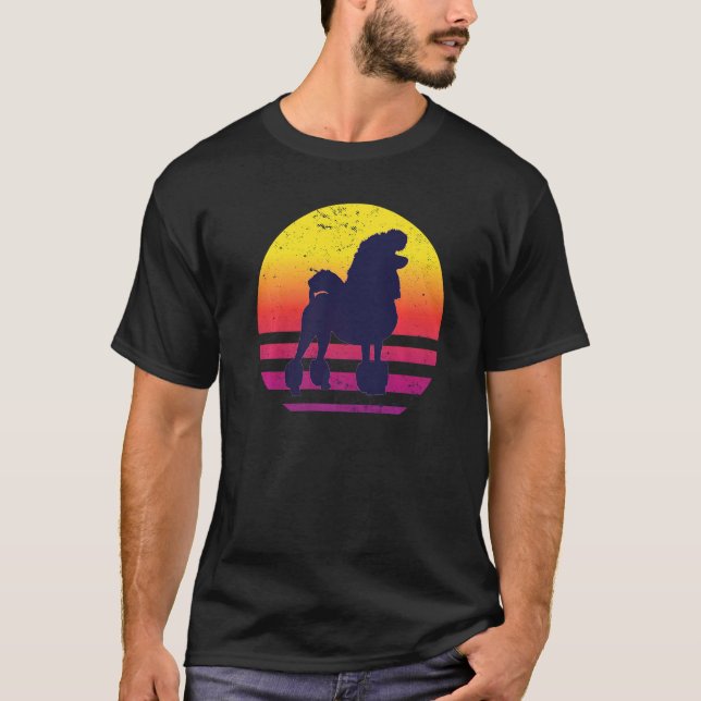 T-shirt Poodle Chien Rétro 13 (Devant)