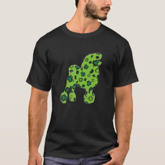 T-shirt Poodle Chien St. Patrick's Day Green Leopard Shamr