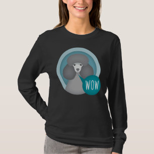 T-shirt Poodle de chien Wow gris