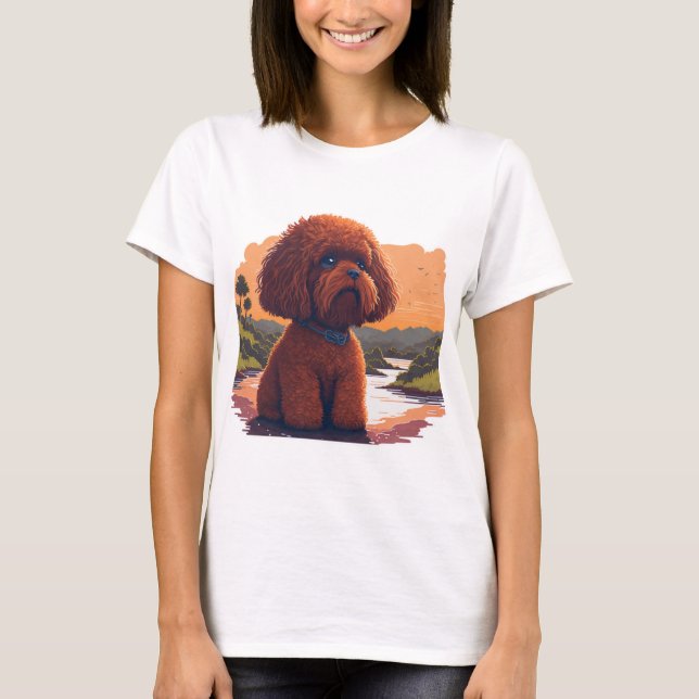 T-shirt Poodle de jouet mignon (Devant)