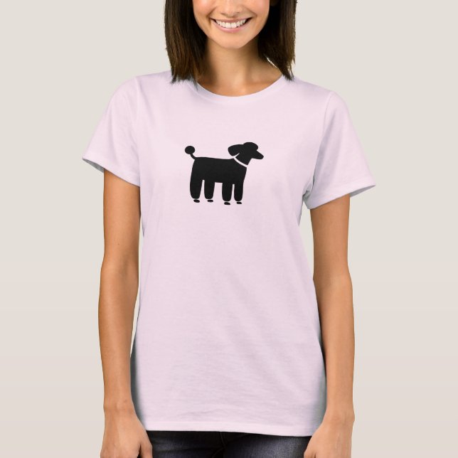 T-shirt Poodle Dog Graphic (Noir) (Devant)