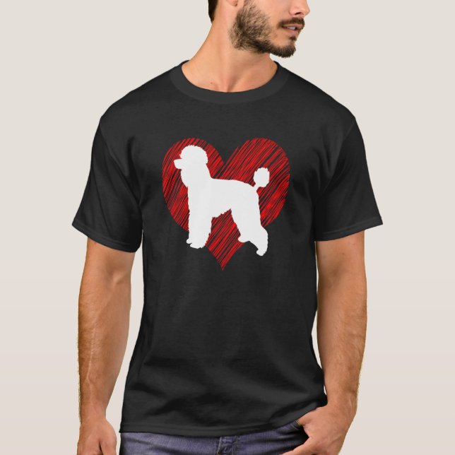 T-shirt Poodle J'aime chien parent (Devant)