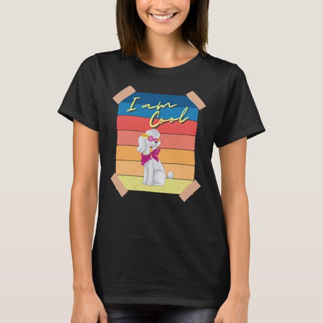 T-shirt Poodle Je suis Cool (Devant)