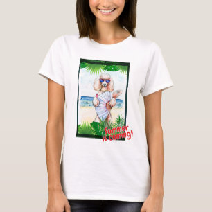 T-shirt Poodle "L'été arrive !"