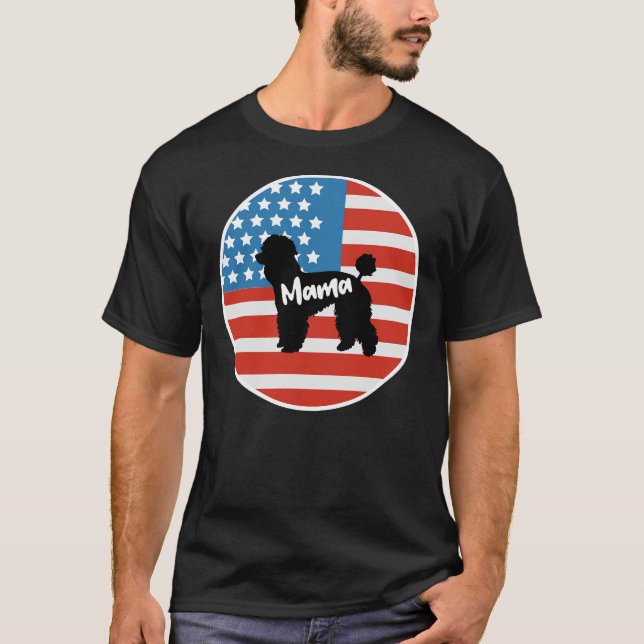 T-shirt Poodle Mama T- (Devant)