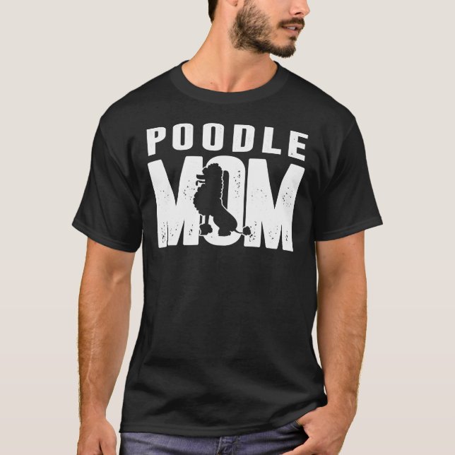 T-shirt Poodle Maman Chien Silhouette (Devant)