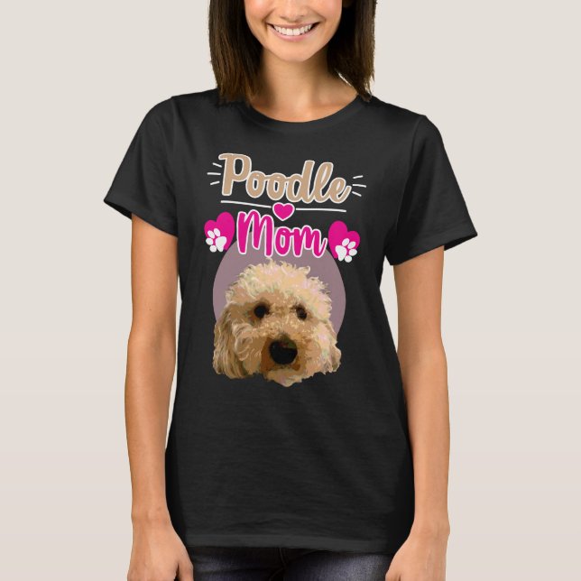 T-shirt Poodle Maman Relaxé Convient (Devant)