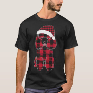 T-shirt Poodle mignon de Buffle rouge Plaid Correspondant