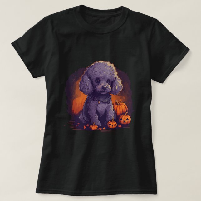 T-shirt Poodle mignon Halloween Amoureux de les chiens de  (Design devant)