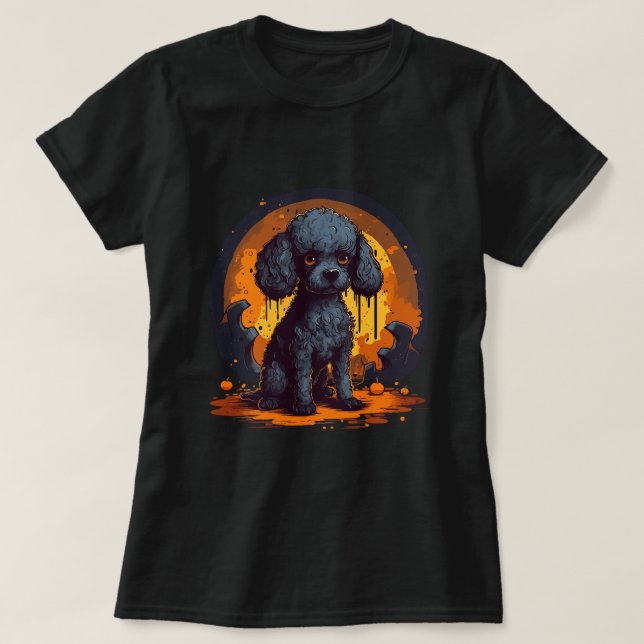 T-shirt Poodle mignon Halloween Amoureux de les chiens de  (Design devant)
