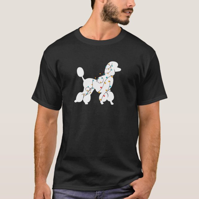 T-shirt Poodle Noël éclaire Poodle Chien Doux moche Xm (Devant)