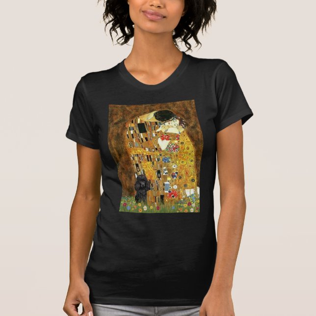 T-shirt Poodle (noir 1) - Le baiser (Devant)