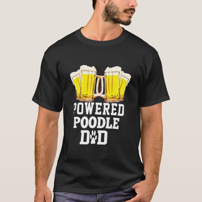 T-shirt Poodle Papa Bière Boire (Devant)