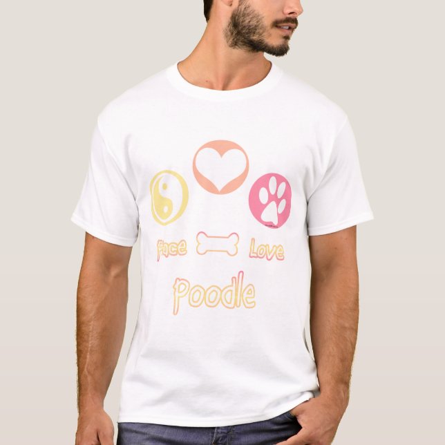 T-shirt Poodle Peace Love (Devant)
