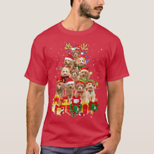 T-shirt Poodle Père Noël Noël Arbre Lumières Noël Pyjama P
