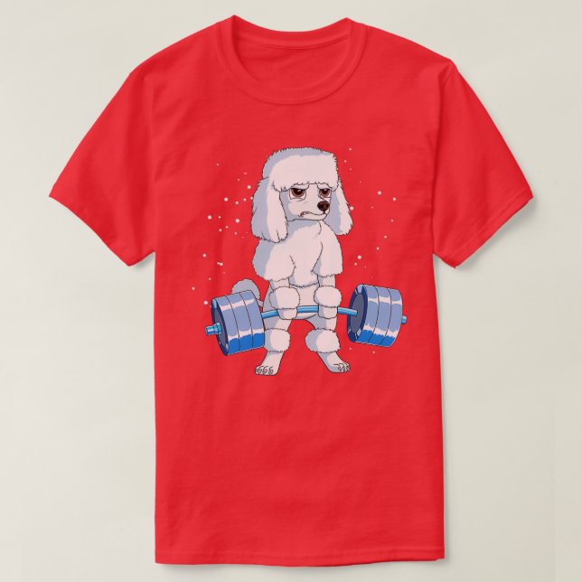 T-shirt Poodle Poids Deadlift Fitness Design  (Design devant)