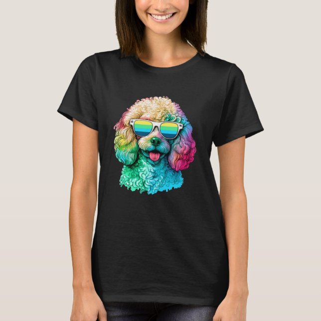 T-shirt Poodle Pop Dog Maman Chien Cute Poodle Chiot Girls (Devant)